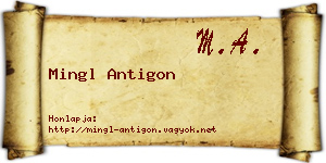 Mingl Antigon névjegykártya